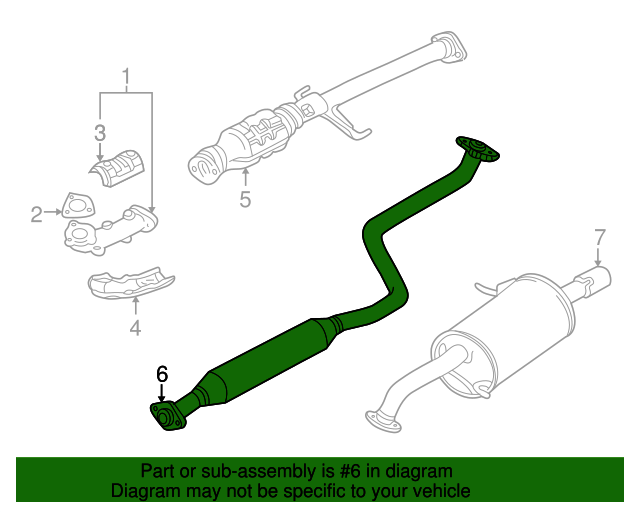 2001-2003 Mazda Protege 2.0L Exhaust Resonator Pipe fits