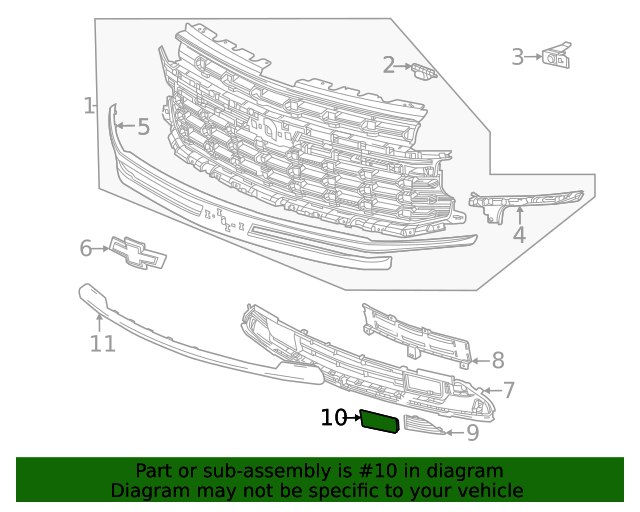 84341206 Black Front Bumper Cover Tow Eye Access Hole Cover 20212022