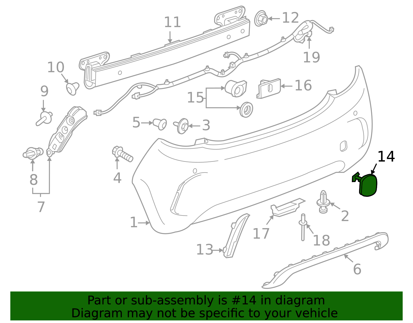 2016-2022 Chevrolet Spark Rear Bumper Fascia Tow Eye Access Hole Cover ...