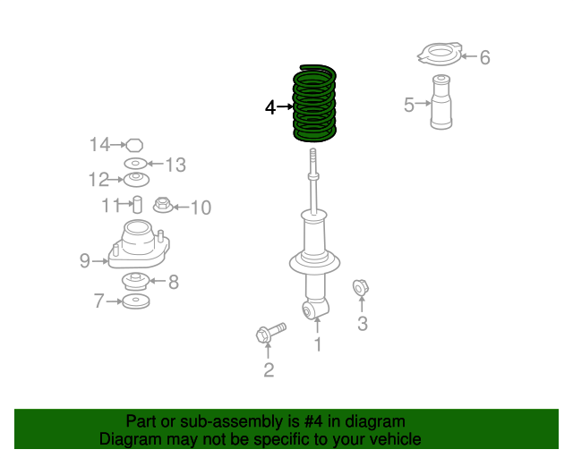 20142017 Mitsubishi Lancer Coil Spring 4140A447 Mitsubishi Parts