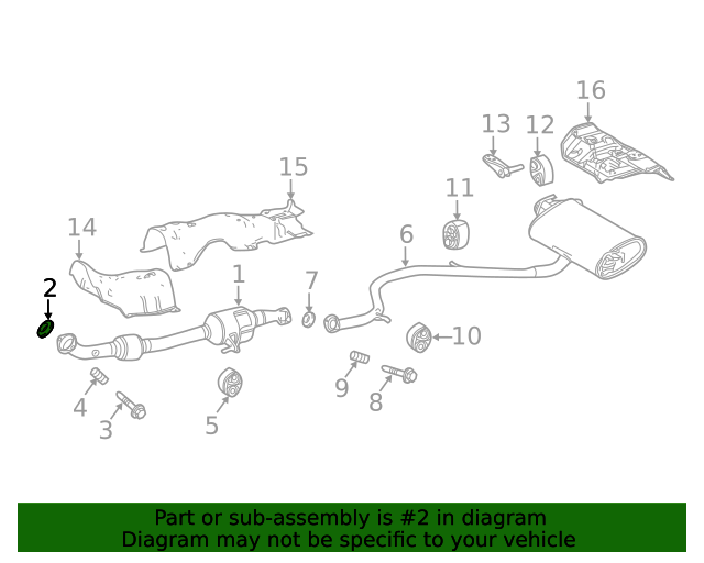20082024 Lexus Muffler & Pipe Gasket 174510D140 Lexus OEM Parts Online