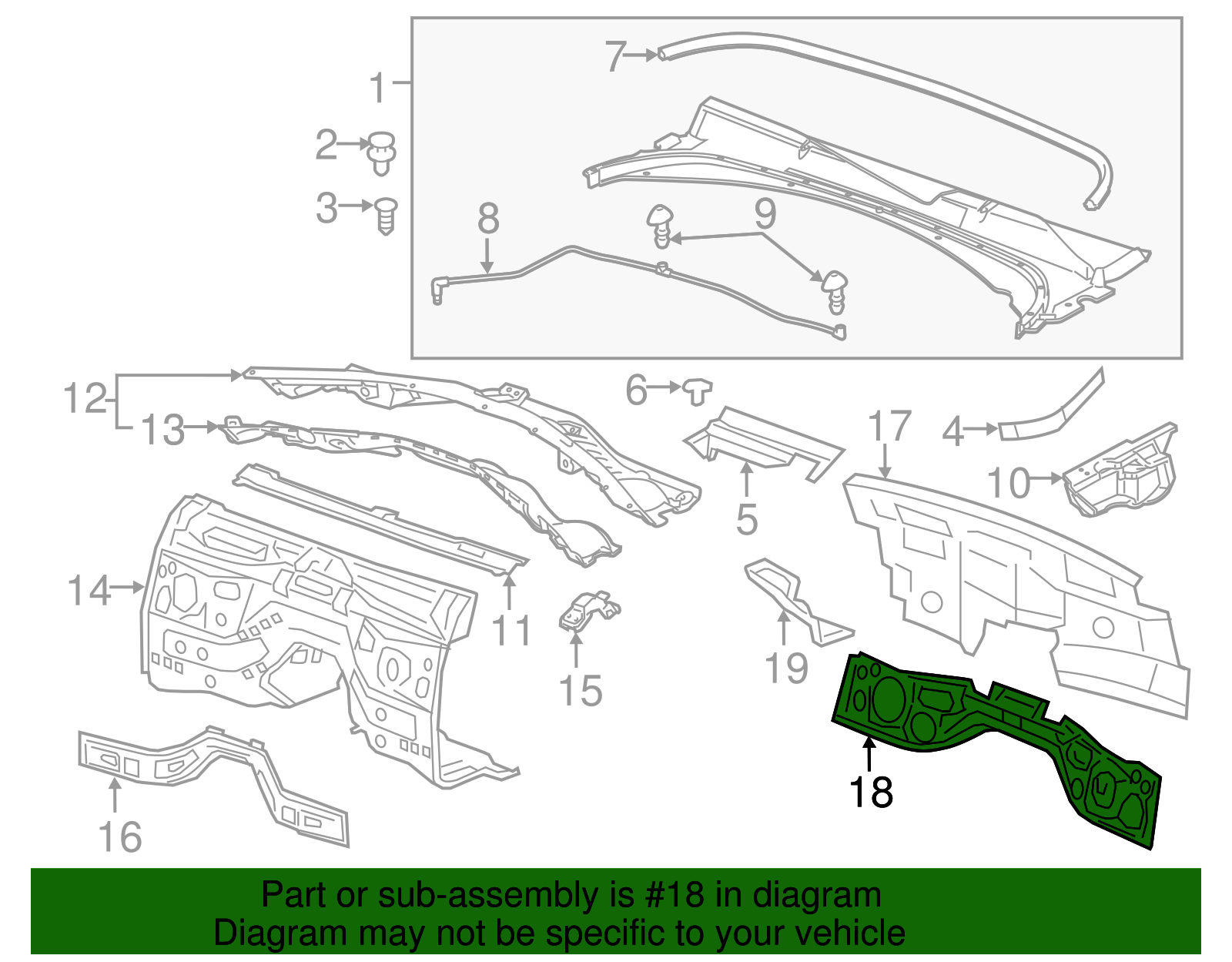 Dash Panel Outer Insulator - Cadillac (84132298)