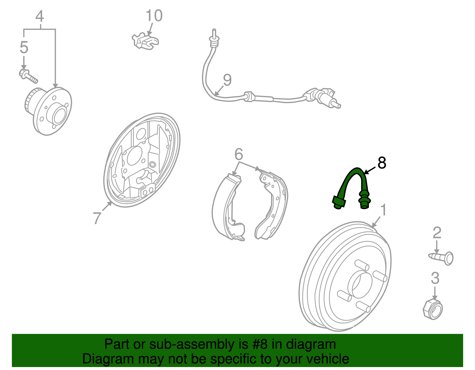 Rear Hydraulic Brake Hose - GM (96407749)