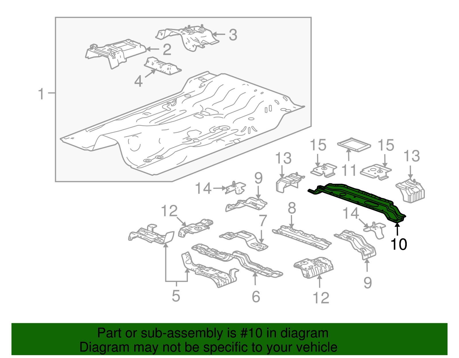 Rear Floor Panel Reinforcement - GM (20912686)