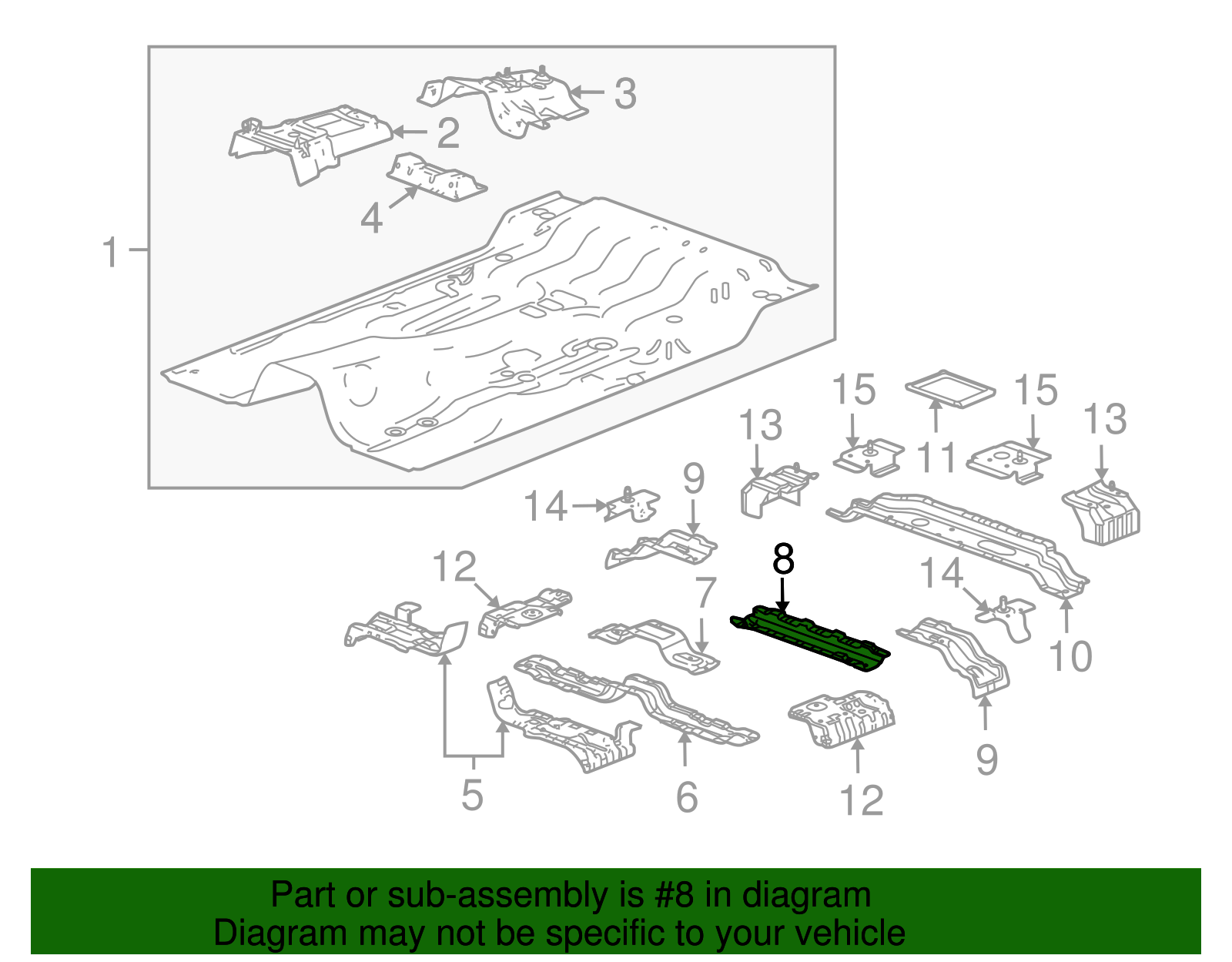 Floor Panel Reinforcement - GM (15141054)