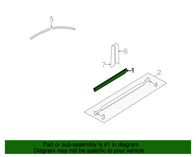 20072010 Mazda 5 Body Side Molding Passenger Side (RH) CC3350682D