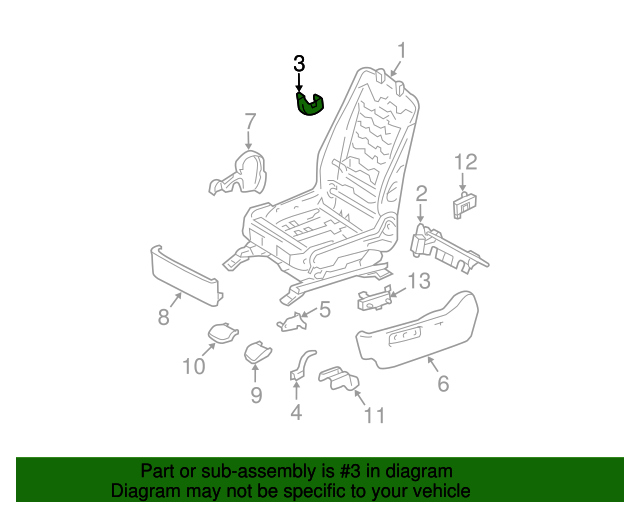 20032020 Toyota Seat Back Recliner Adjustment Mechanism Cover 71876