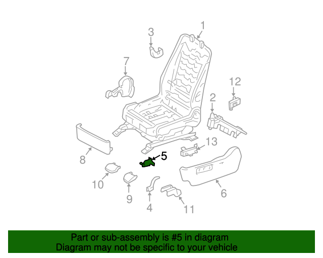 Toyota 72158-AA050-B0 Seat Track Bracket Cover