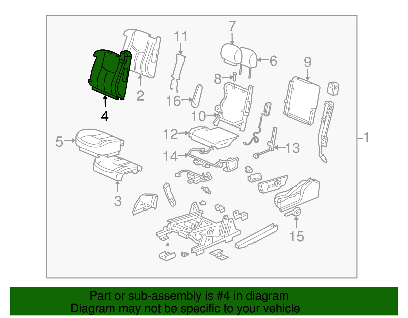 Seat Back Cushion Cover - GM (88943257)