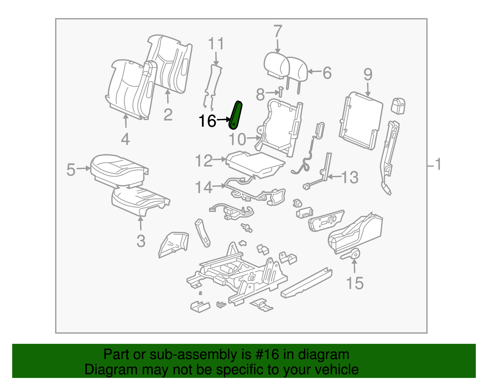 Seat Armrest - GM (88940769)