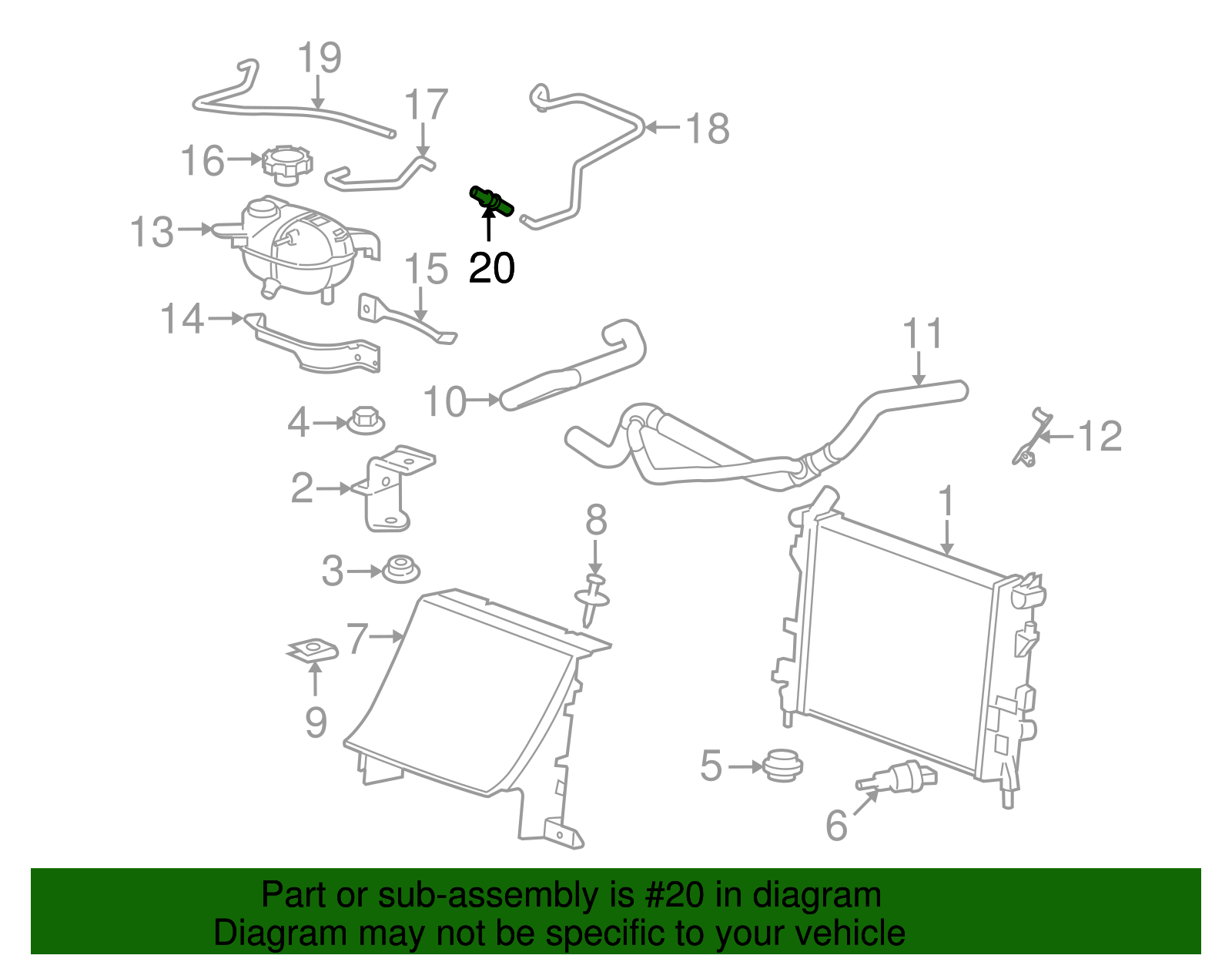Connector, Rad Surge Tk Air Bl & Ovfl Hose(Tee Fitting) - GM (89024977)
