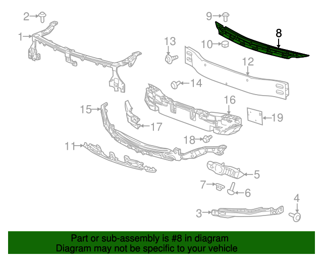 20182020 Buick Bumper Cover Support 39197502 GM