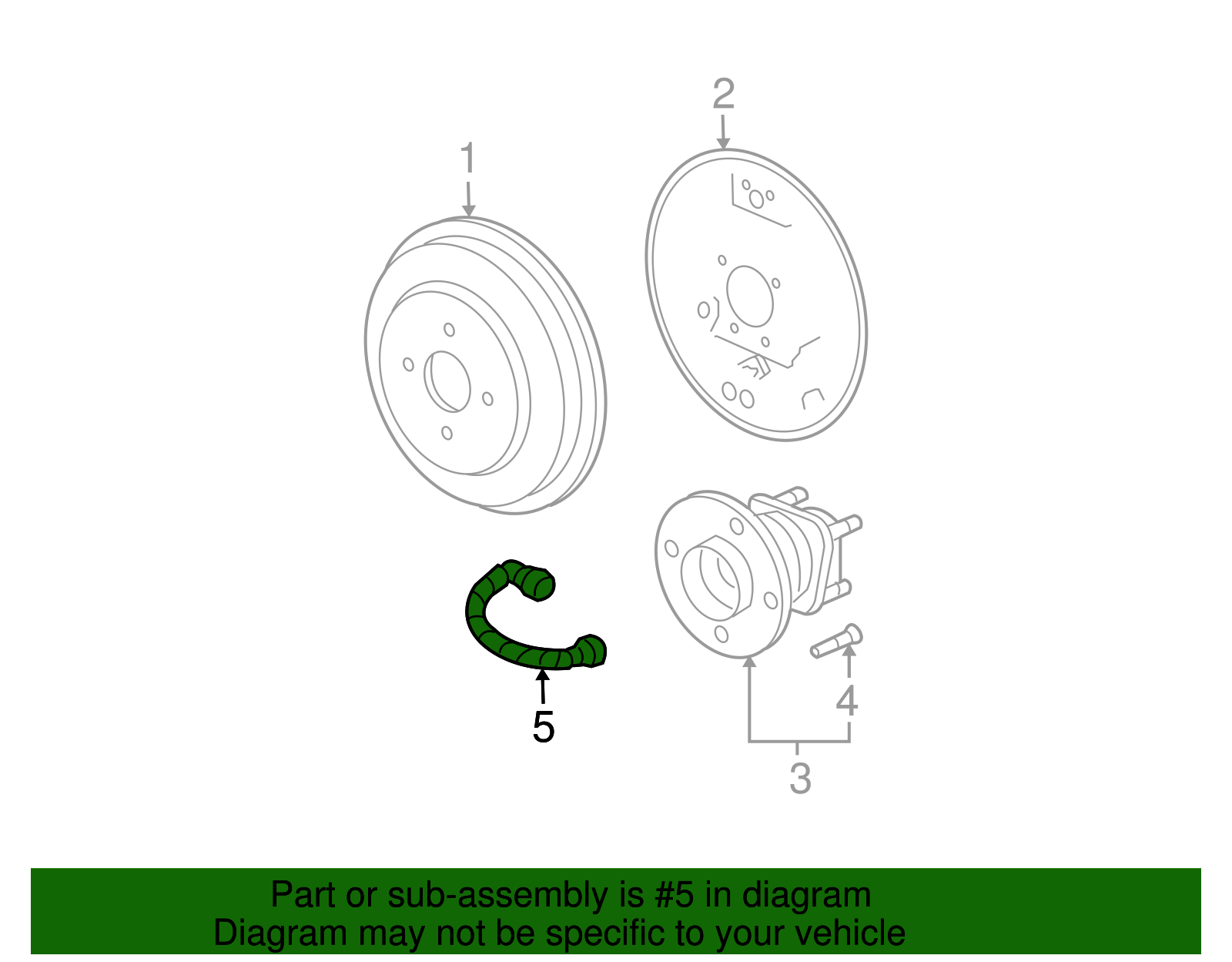 Hose Assembly-Rear Brake Front - GM (19366736)