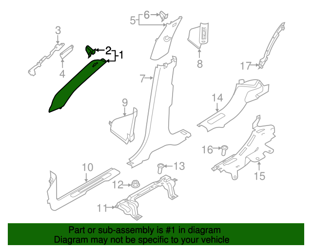 LR060524 Windshield Pillar Trim 20152019 Land Rover Discovery