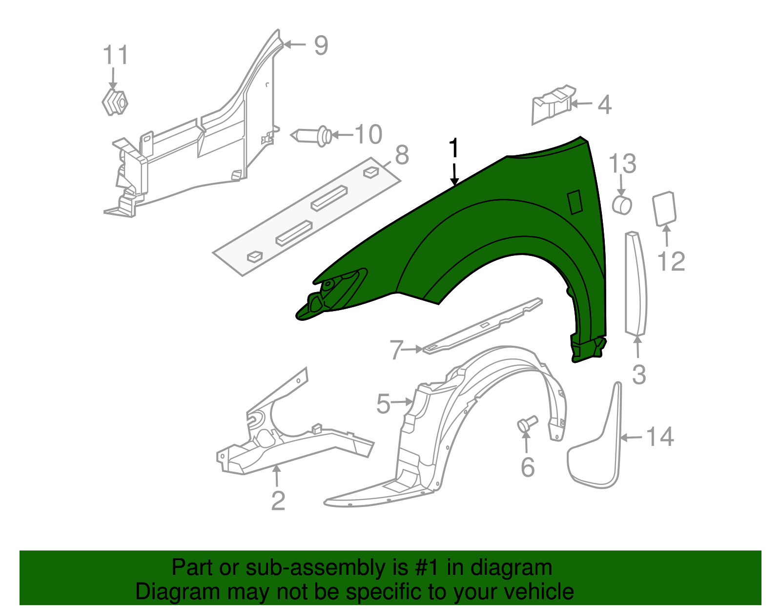 Fender Assembly, Front - GM (10357257)