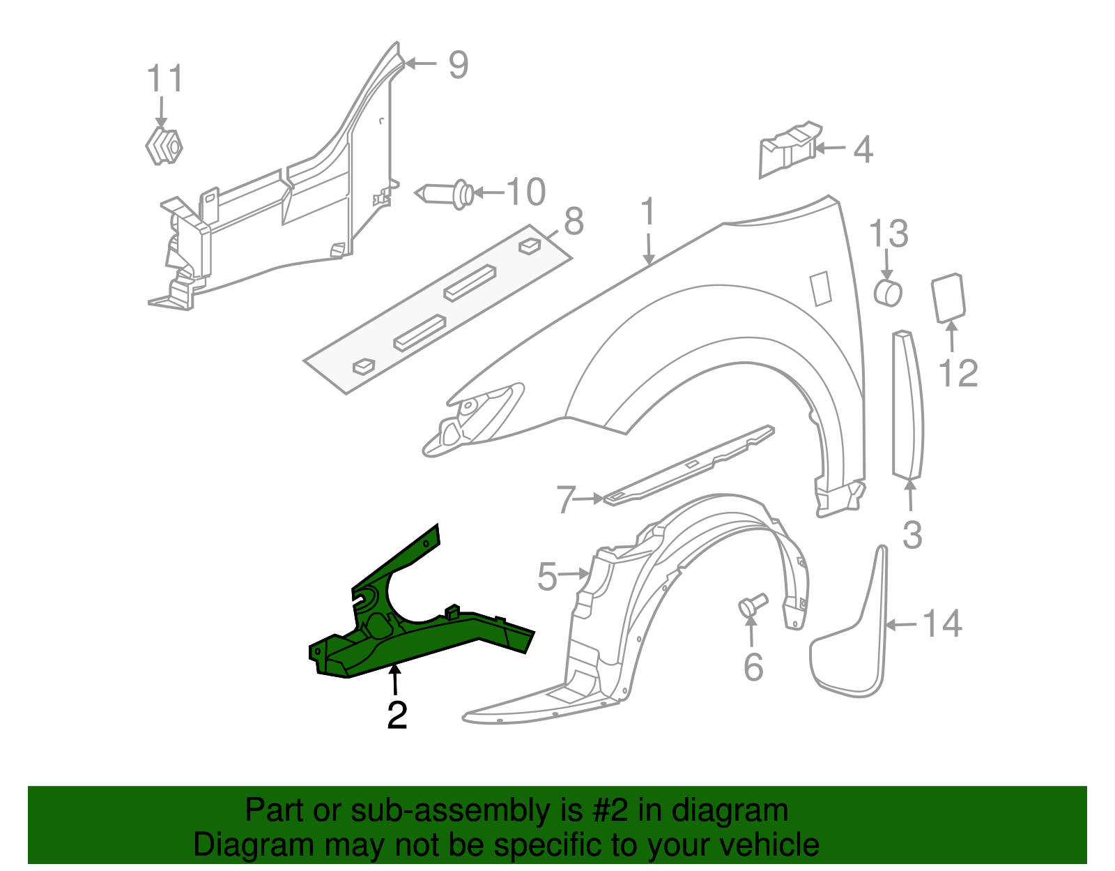 Reinforcement Assembly, F/Fdr Front - GM (10372209)