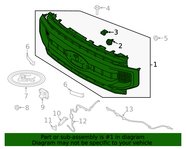 Grille Assembly 20202022 Ford (LC3Z8200BA) Wholesale Ford Parts Fast