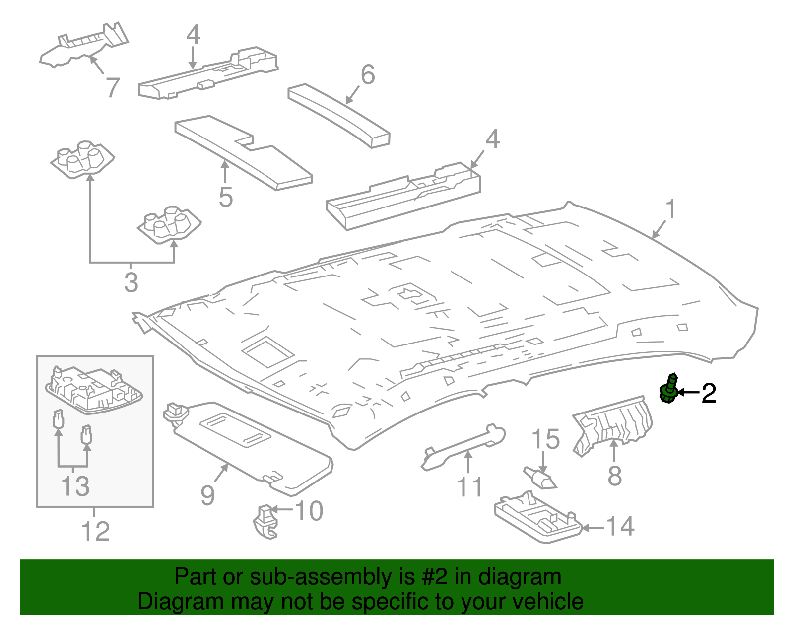 Headliner Clip - Toyota (90467-05164-A8)