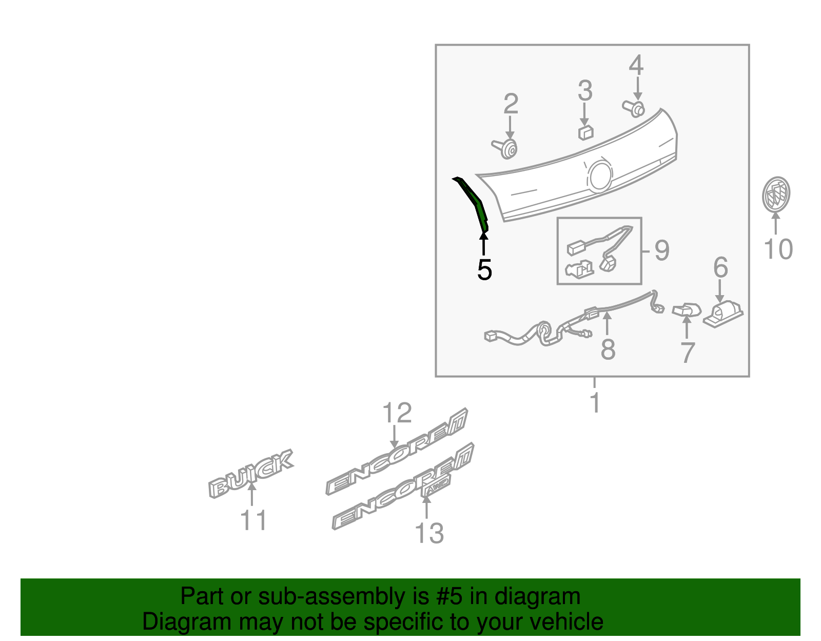 Liftgate Applique Seal - GM (95979176)