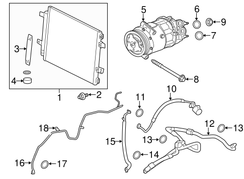 Condenser, Compressor & Lines for 2017 Jaguar F-Type | OEM Parts  