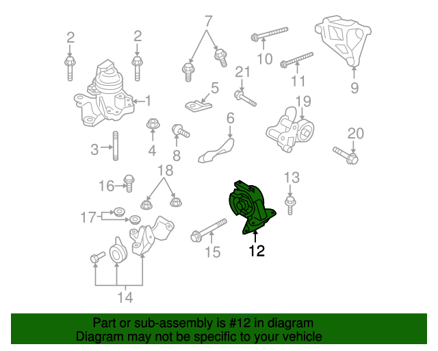 TD1139070C Trans Mount 20072015 Mazda CX9 Werner Mazda Parts
