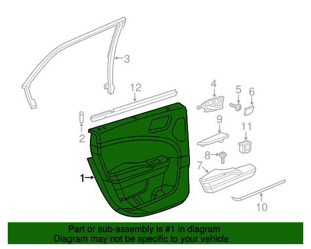 Panel AssemblyRear Door Trim Driver's Side (LH) 5PF831X9AI