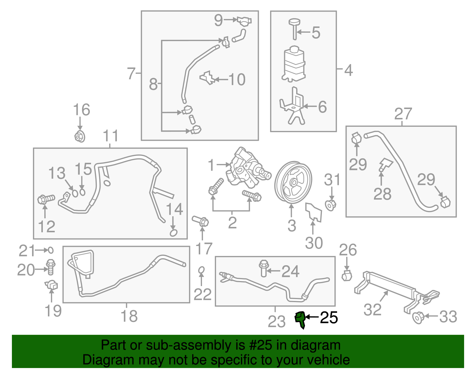 Power Steering Gear Outlet Hose Clip - Buick (25776286)