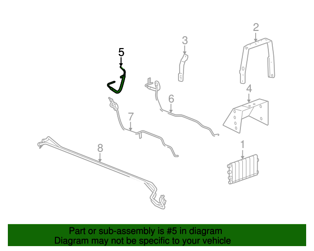 Genuine OEM Automatic Transmission Fluid Cooler Front Lower Line Part