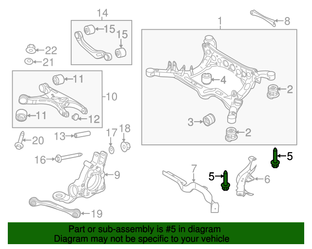 2011-2018 Audi Suspension Cross-Member Mount Bolt WHT-005-239 | Audi ...