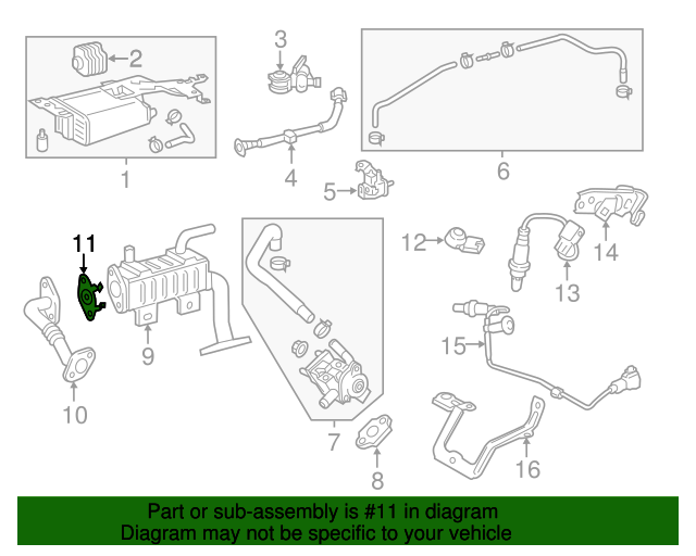20142019 Toyota Highlander Exhaust Gas ReCirculation (Egr) Cooler