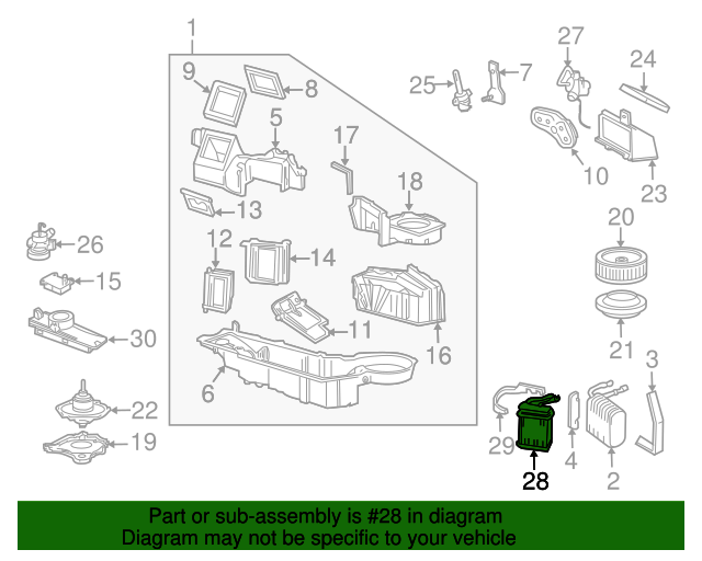 Heater Core Ford (1L7Z18476AA) Ford Parts Catalog