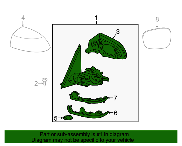 51167395217 20152017 BMW X3 Mirror Assembly (51167395217) BMW