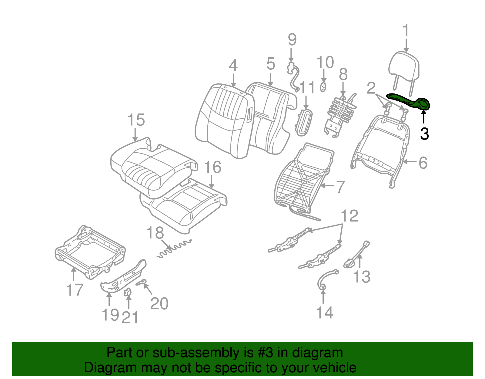 Guide, D/Seat Shldr Belt H/Rst           *Ebony - GM (88893115)
