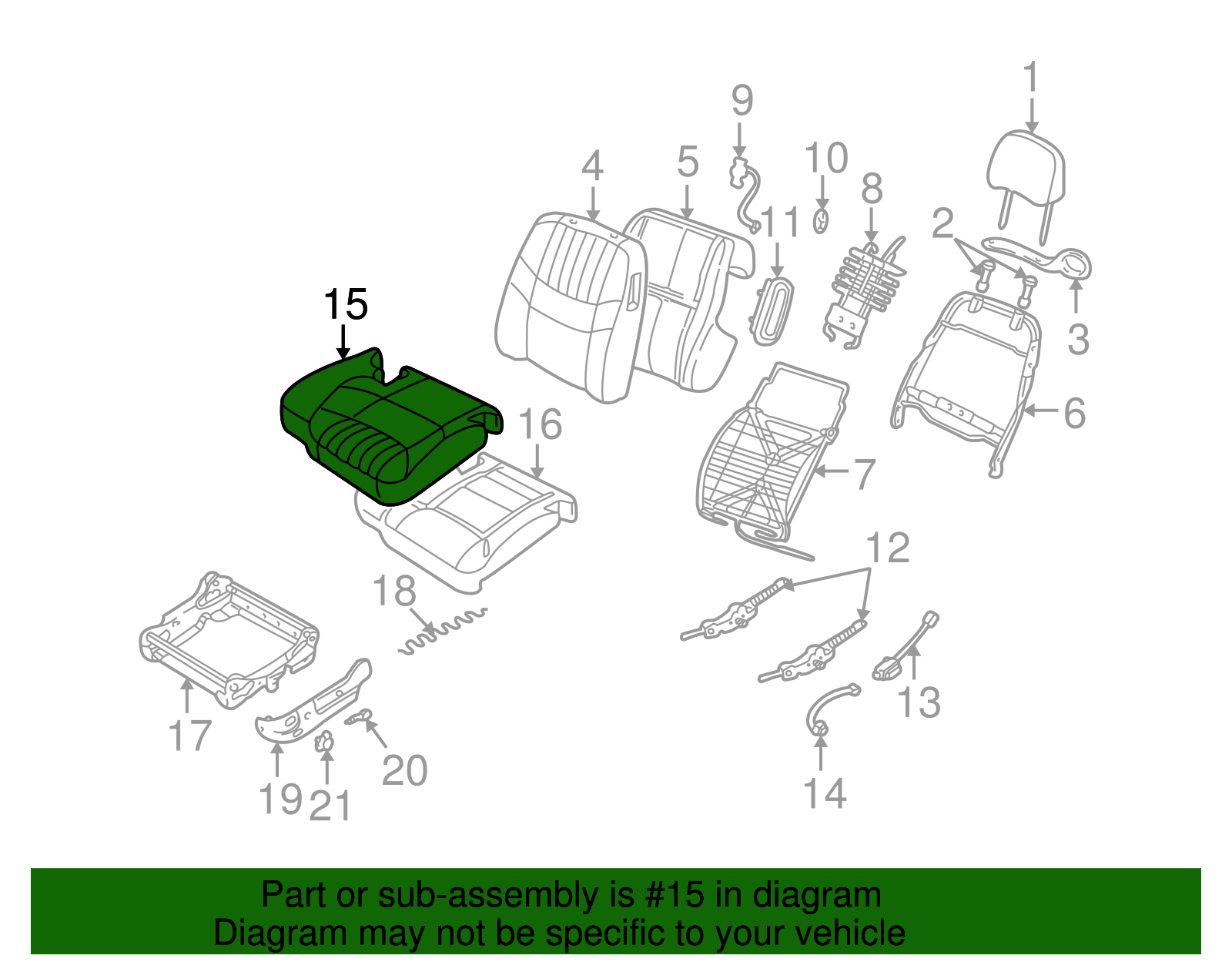 Cover Assembly, D/Seat Cushion *Md Neutral *Neutral - GM (88898173)