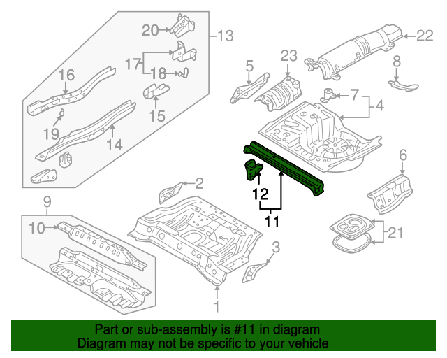 BN5V53920A Rear CrossMember 20022003 Mazda Protege5 Werner