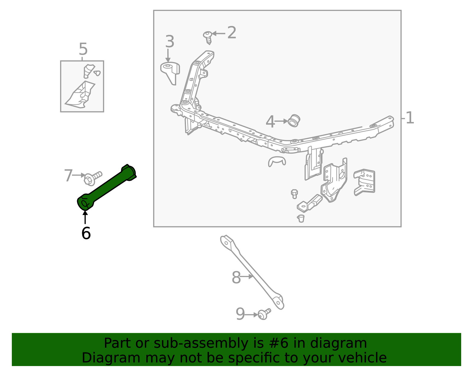 Front End Sheet Metal Cross Brace - Cadillac (84128474)