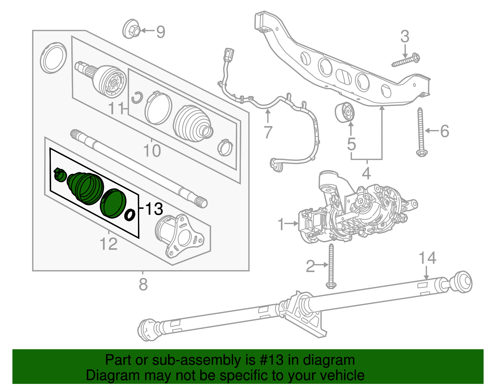 Rear Wheel Half-Shaft Inner Boot Kit with Clamps - GM (95908486)