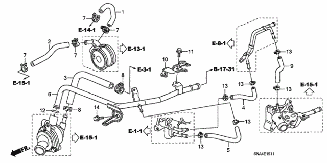 Genuine Honda 19514-PRB-A00 Breather Intake Hose