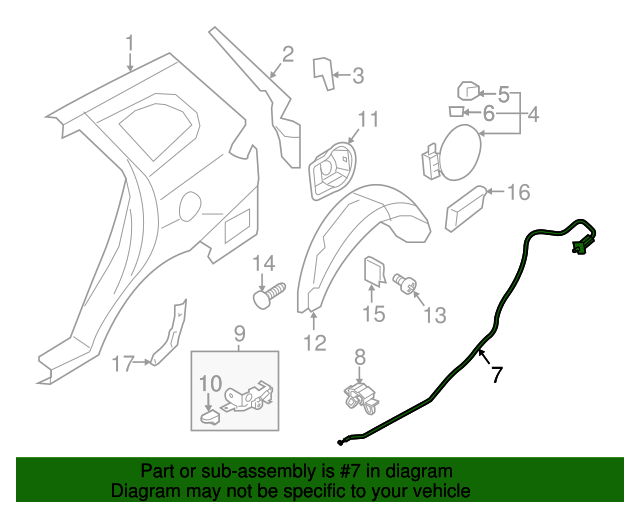 Genuine Hyundai 81570-24000 Fuel Filler Door Handle Assembly