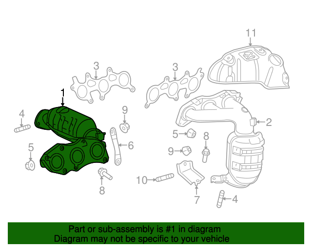 2011 Toyota Sienna Catalytic Converter 171400P160 Toyota Parts Center