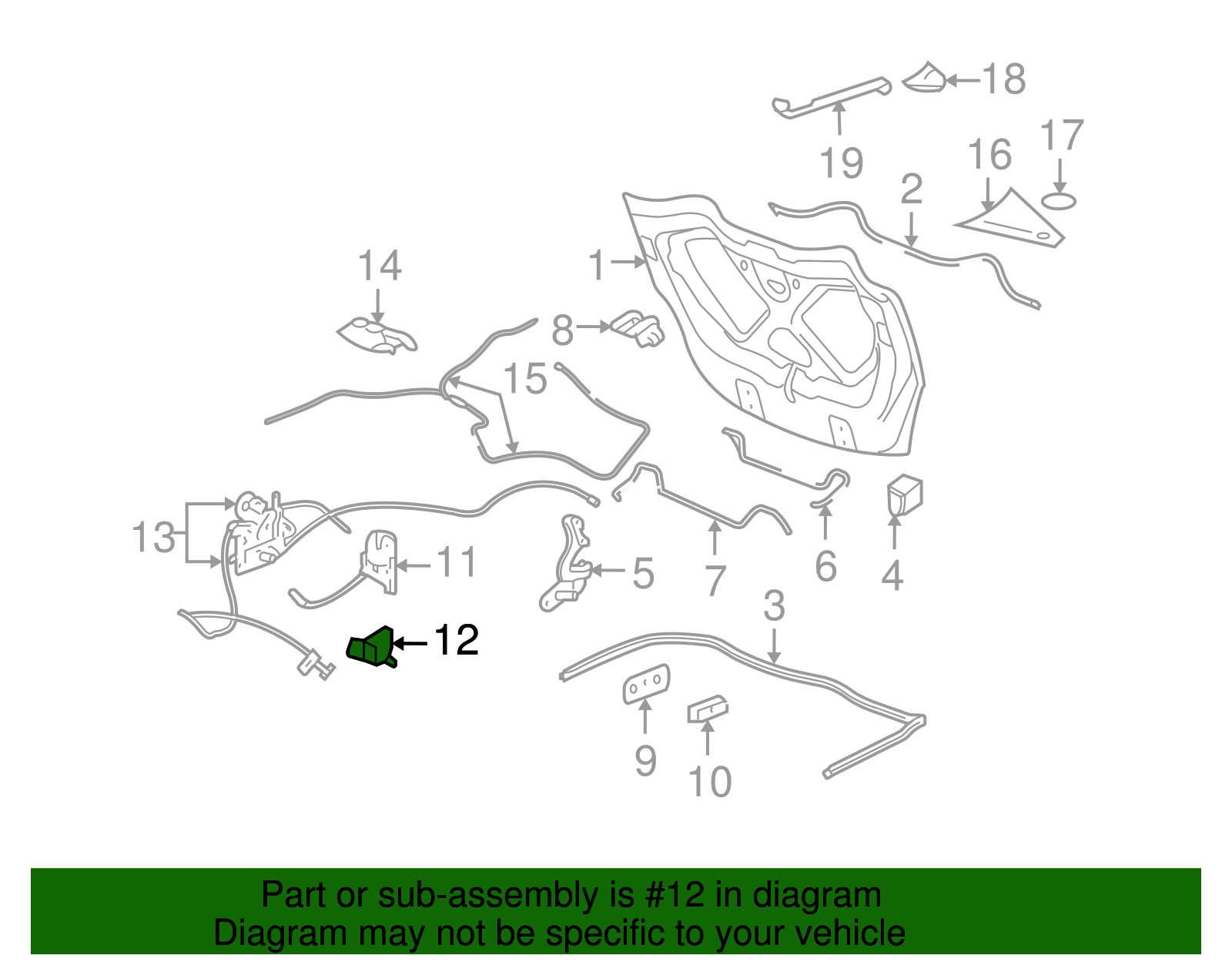 Bracket Assembly-R/Cmpt Lid Lat - GM (10350344)