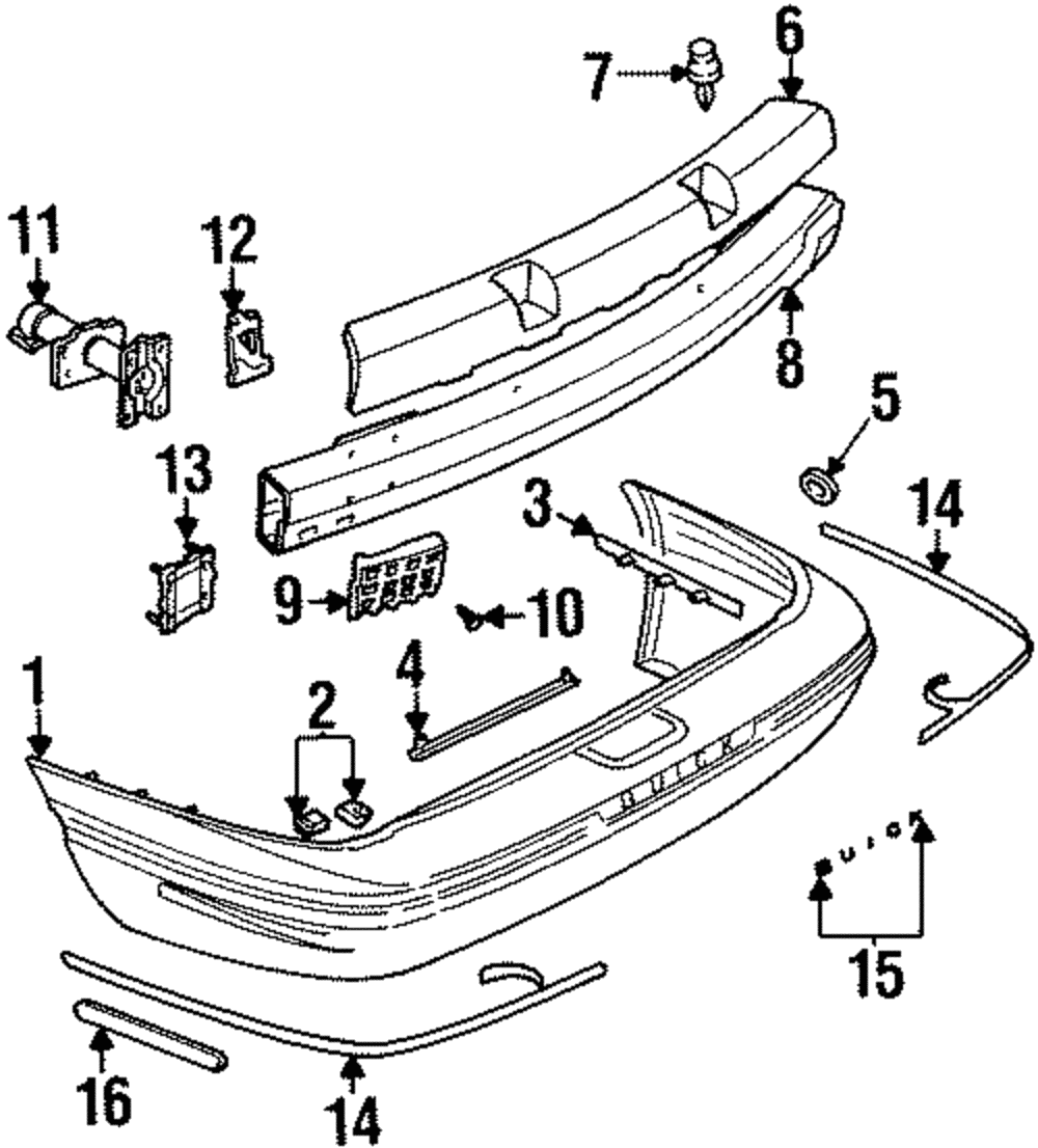Rear Bumper Fascia Buick Name Plate - GM (25641040)