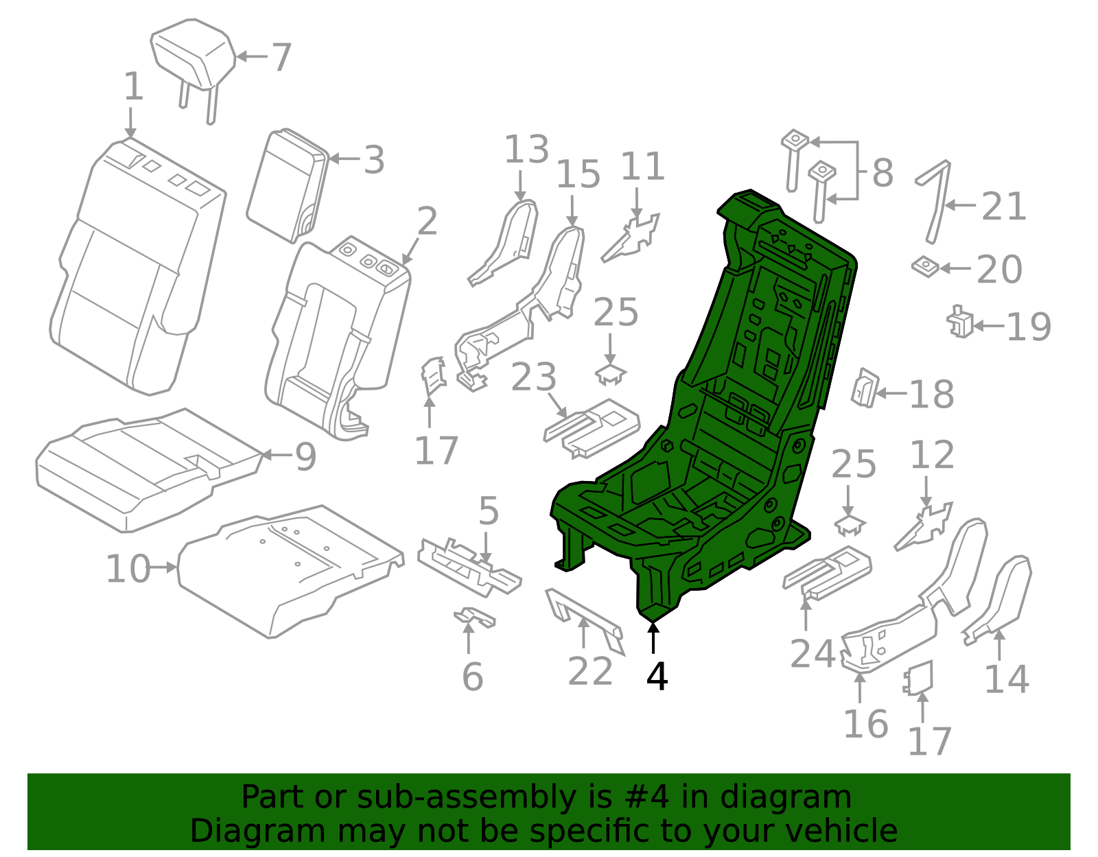 Seat Frame - Ford (L1MZ-78613A14-F)
