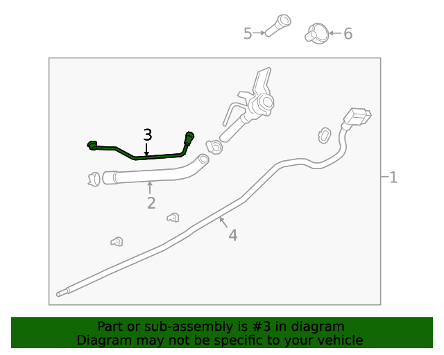 84879264 Evaporative Emission Hose 20212023 GMC Sierra 3500 HD