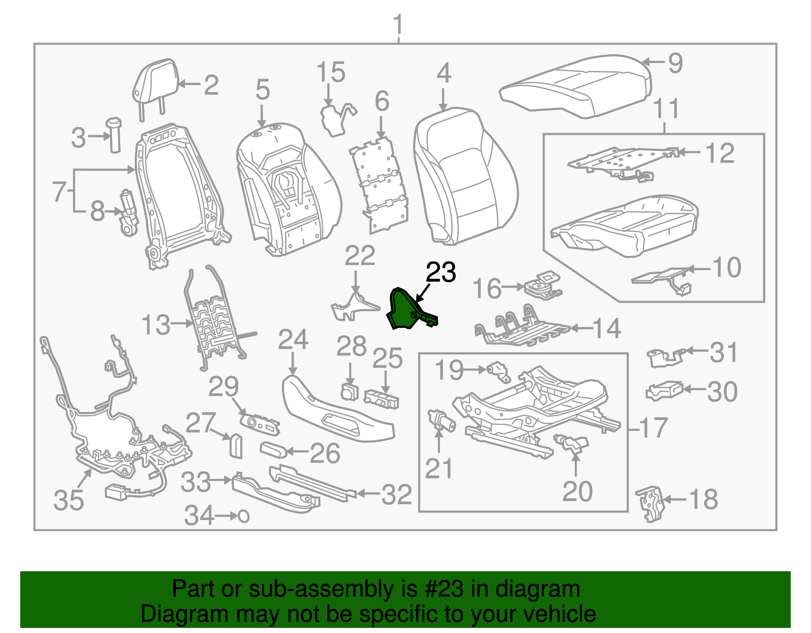 Recline Cover - GM (84376359)