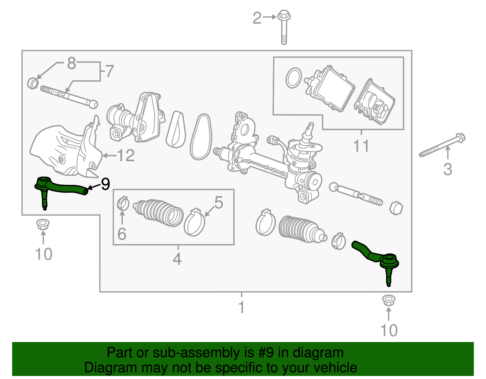 Driver Side Steering Linkage Outer Tie Rod - GM (87853956)