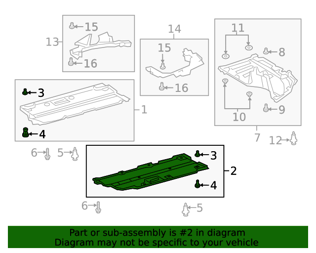20192022 Toyota Corolla Floor Pan Splash Shield 5816612060 Toyota
