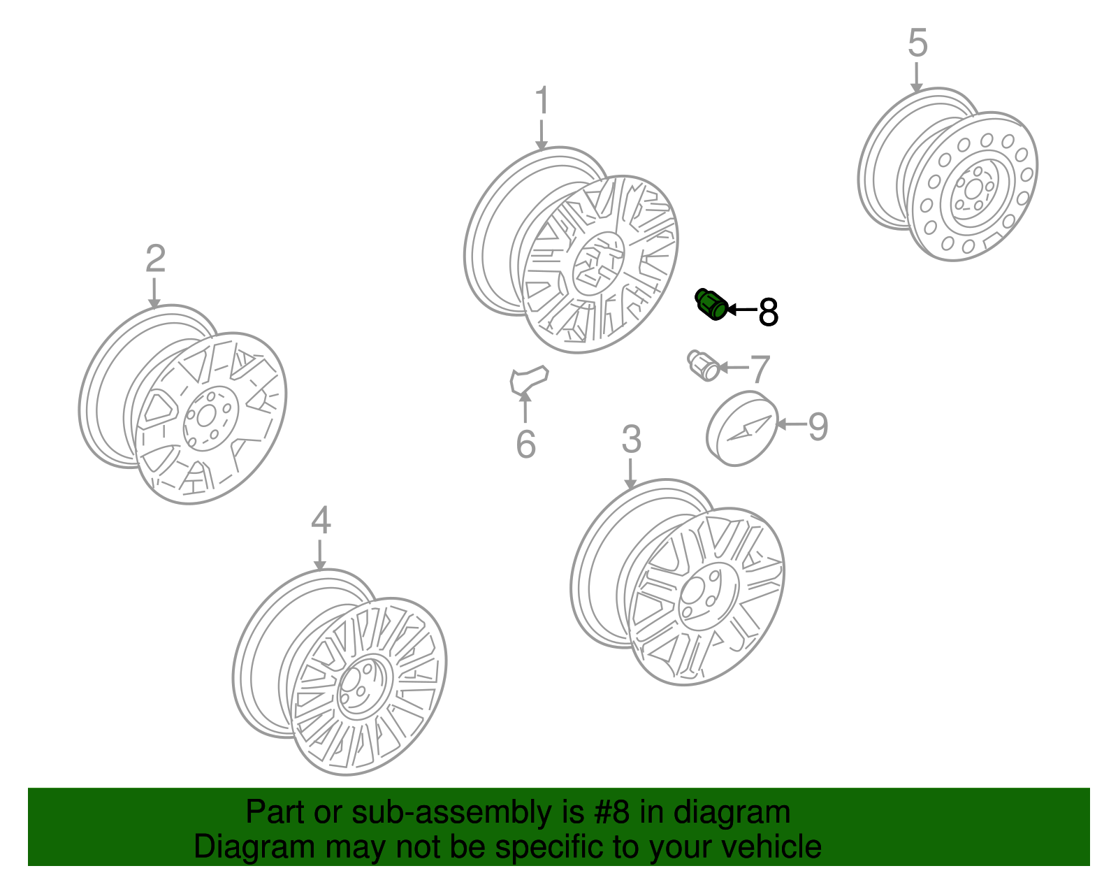 Wheel Locks, Hidden Lug Nuts - Ford (XW4Z-1A043-BC)