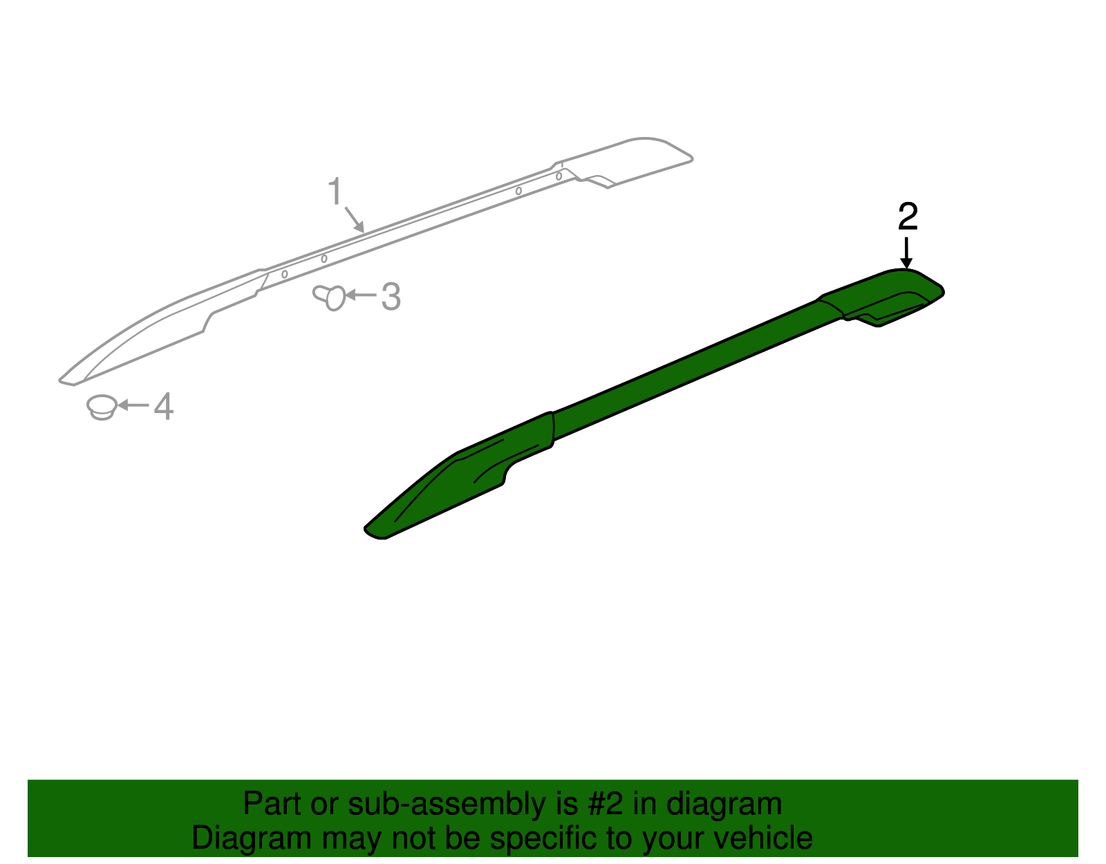 Genuine GM Cadillac Escalade Roof Rack Rail - Left Driver Side (84601081) OEM Replacement
