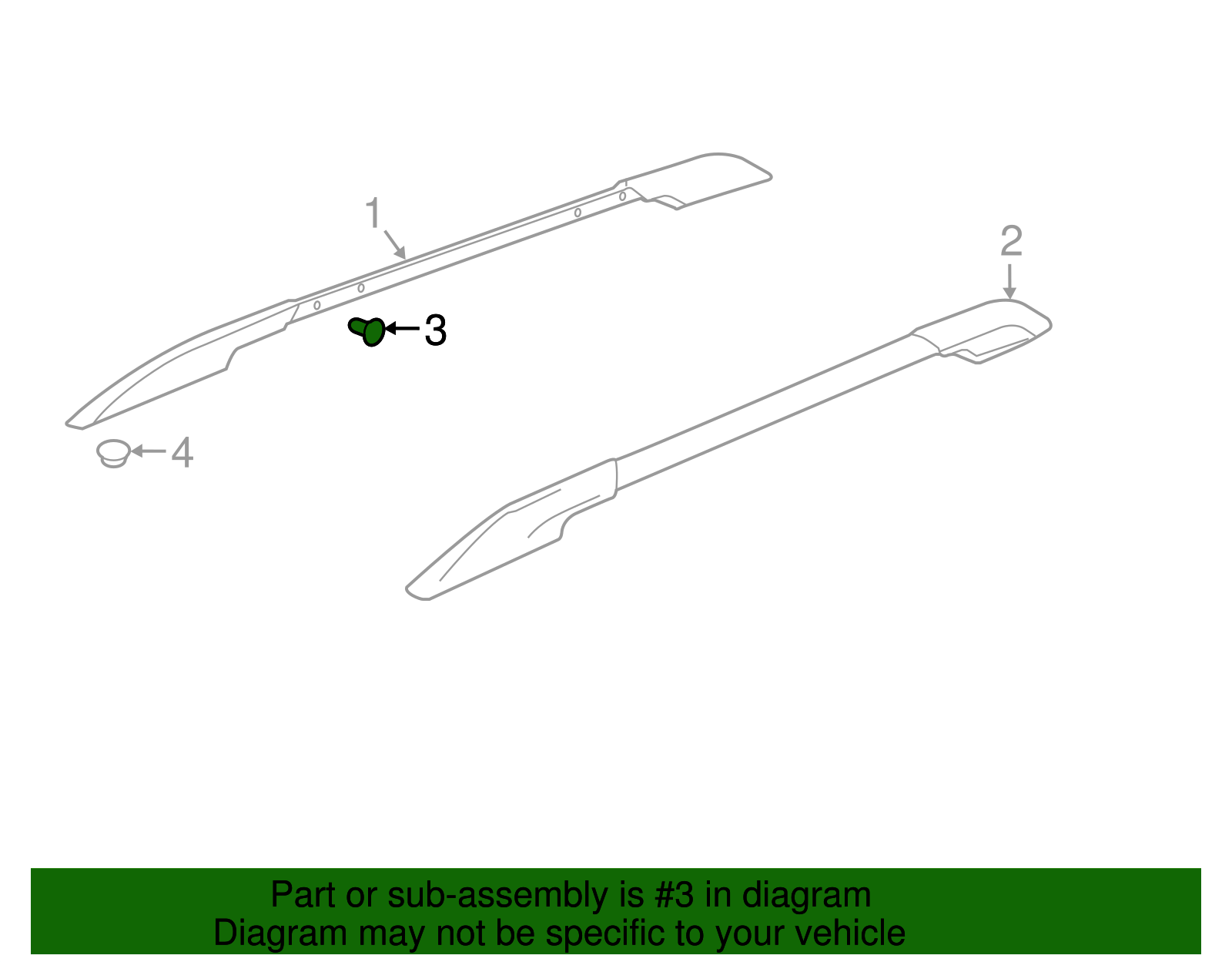 Luggage Carrier Side Rail Plug - Cadillac (84122995)
